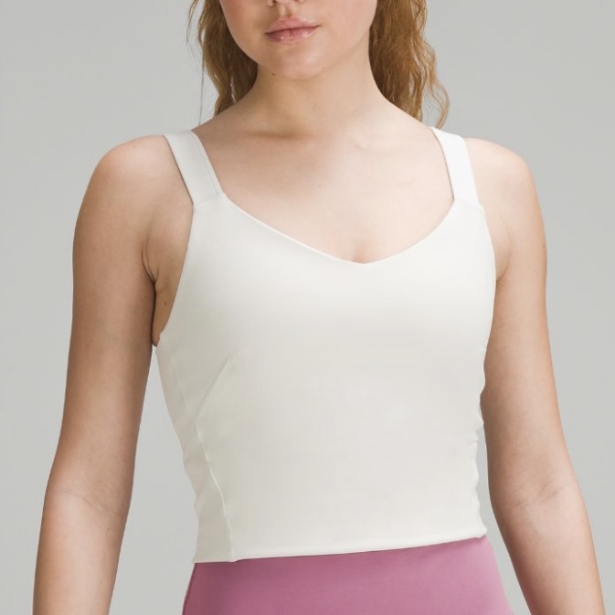 link to wunder train strappy tank top in the color bone
