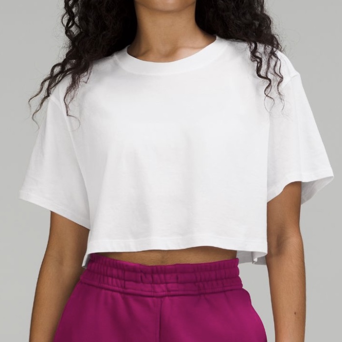 link to lululemon All Yours Cropped T-Shirt in white