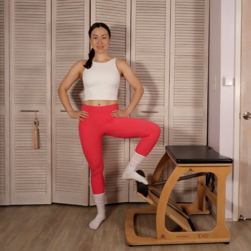 Pilates Exo Chair Press Down Side – Hip Stability & Balance Training
